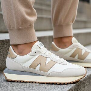 NEW Balance 237 Unisex Casual Sneakers Shoes Women 9.5 / Men 8  Beige Tan